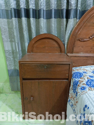 Bed & Side Table (সেগুন কাঠের খাট ও টেবিল)